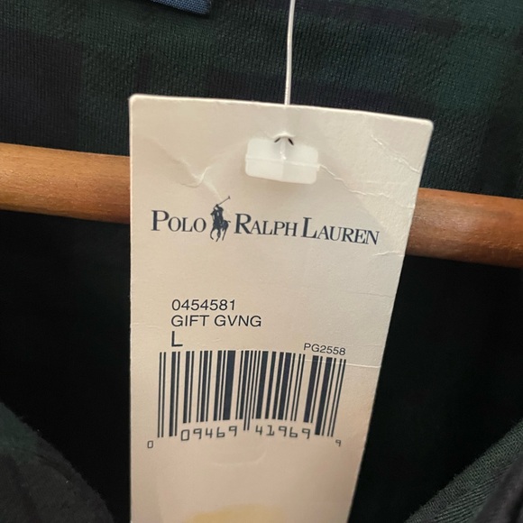 NWT men’s vintage Ralph Lauren long sleeve plaid polo shirt with Teddy bear logo - Picture 3 of 7